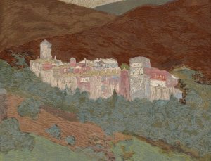 Athos; le Monastere de Valopedie by Francois-Louis Schmied Oil Painting