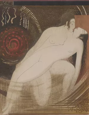 Histoire charmante de l'adolescente sucre d'amour Pl.2 by Francois-Louis Schmied Oil Painting