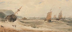 Boulogne Harbour by Francois Louis Thomas Francia Oil Painting