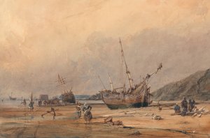 Calais Sands by Francois Louis Thomas Francia Oil Painting