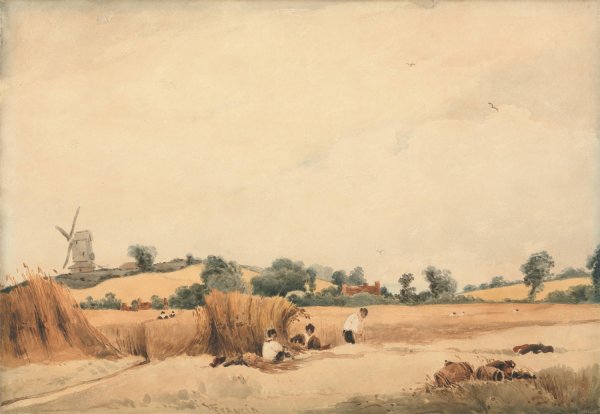 Harvesting by Francois Louis Thomas Francia - Hand-Painted Oil Painting Reproduction