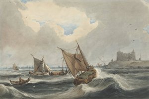 Schepen voor de haven van Vlissingen by Francois Louis Thomas Francia Oil Painting