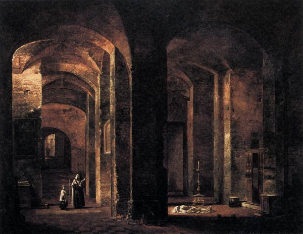 Main Product Photo of Crypt of San Martino ai Monti, Rome Painting by Francois-Marius Granet