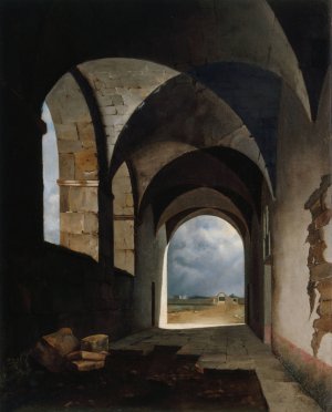 Effet de lumiere dans les ruines by Francois-Marius Granet Oil Painting