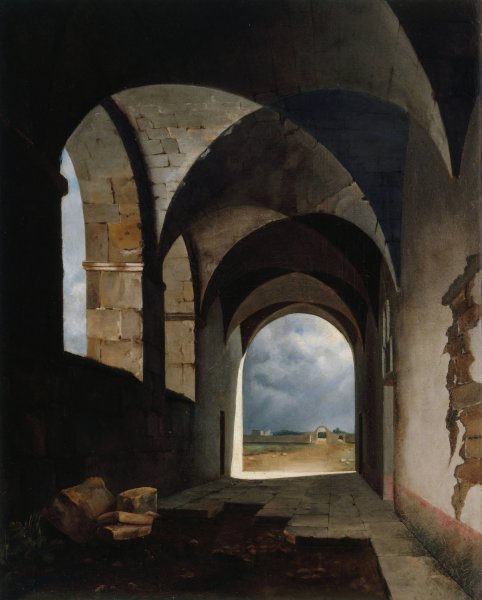 Main Product Photo of Effet de lumiere dans les ruines  Painting by Francois-Marius Granet