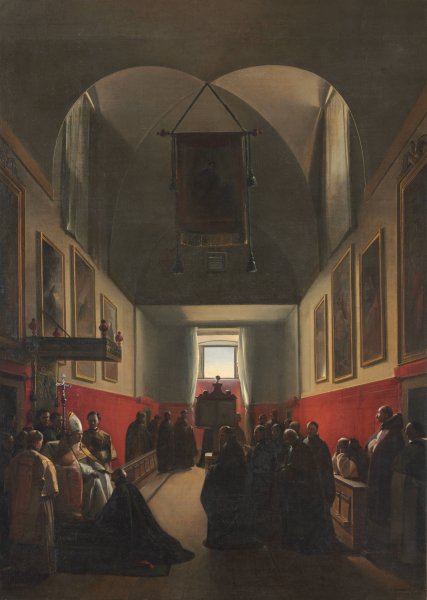 Homage to a Bishop  by Francois-Marius Granet - Hand-Painted Oil Painting Reproduction