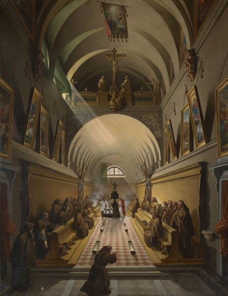 Main Product Photo of Interior of a Capuchin Convent  Painting by Francois-Marius Granet
