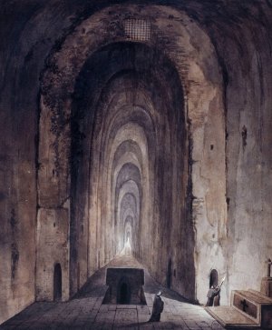 Les Catacombes de Saint-Agnes a Naples by Francois-Marius Granet Oil Painting