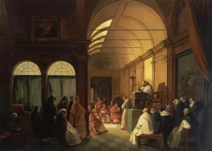 Meeting of the Monastic Chapter painting by Francois-Marius Granet