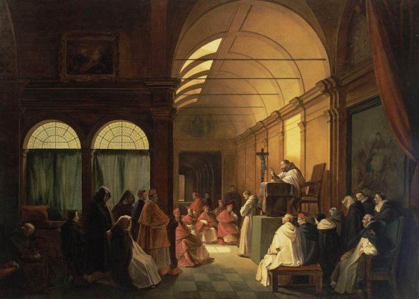 Main Product Photo of Meeting of the Monastic Chapter Painting by Francois-Marius Granet