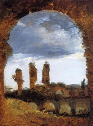 Ruined Columns in the Colosseum by Francois-Marius Granet Oil Painting
