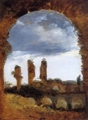 Ruined Columns in the Colosseum by Francois-Marius Granet - Oil Painting Reproduction