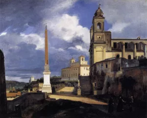 S. Trinita dei Monti and the Villa Medici, Rome painting by Francois-Marius Granet