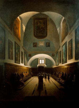 The Choir in the Capuchin Church on the Piazza Barberini, Rome by Francois-Marius Granet Oil Painting