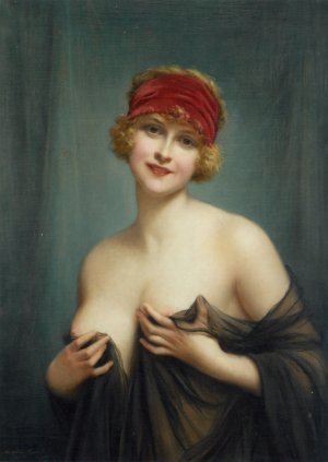 Jeune Femme en Deshabille Oil painting by Francois Martin-Kavel