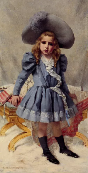 Petite Fille en Bleu Oil painting by Francois Martin-Kavel