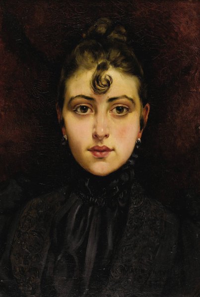 Main Product Photo of Portrait de jeune femme  Painting by Francois Martin-Kavel