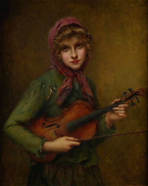 Main Product Photo of The Young Violinist Painting by Francois Martin-Kavel