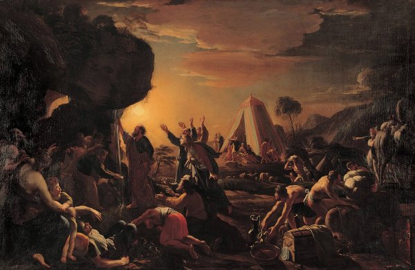 Moses draws water from the Rock  by Francois Perrier - Hand-Painted Oil Painting Reproduction