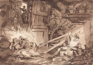 La Culbute by Francois-Philippe Charpentier Oil Painting
