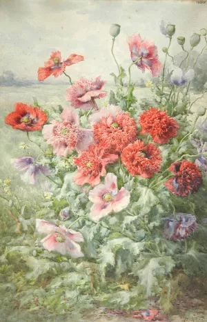 Pavots by Francois Rivoire Oil Painting