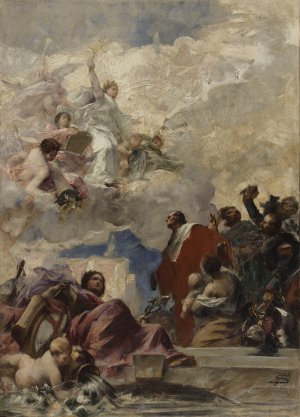 La Paix et la Ville de Pantin by Francois Schommer Oil Painting