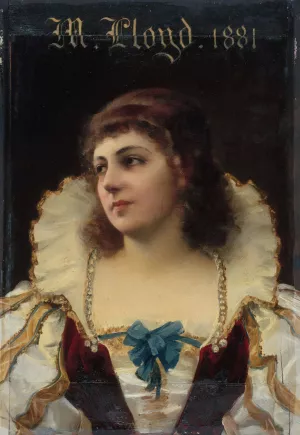 Portrait de Mademoiselle LLoyd by Francois Schommer Oil Painting