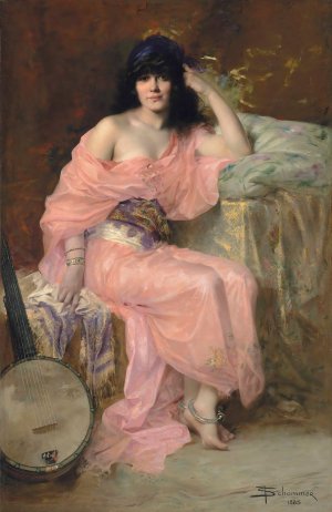 The beautiful dancer by Francois Schommer Oil Painting