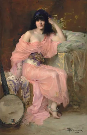 The beautiful dancer by Francois Schommer Oil Painting