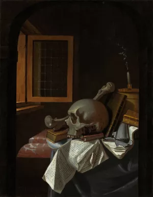 Vanitas Still Life by Francois Van Daellen Oil Painting