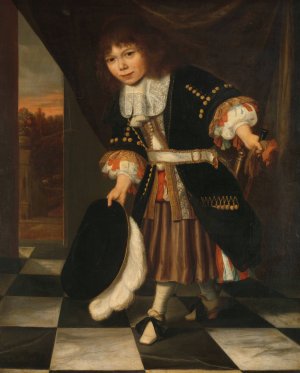 Portrait of a Boy, called The Young Son of Admiral van Nes by Francois Verwilt Oil Painting