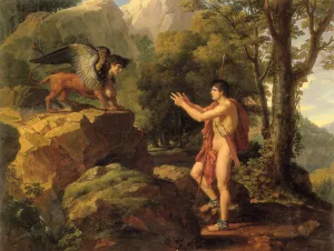 Oedipus and the Sphinx Oil painting by Francois-Xavier Fabre