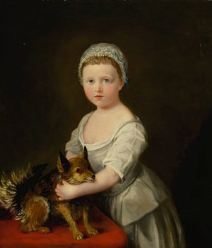 Portrait of Maria, Later Marchioness of Hereford, When a Child by Francois-Xavier Vispre Oil Painting