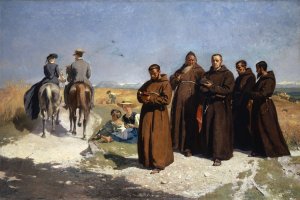 Asceticism and the Joy of Living by Frank Buchser Oil Painting