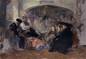 Auction of Paintings in Seville by Frank Buchser Oil Painting