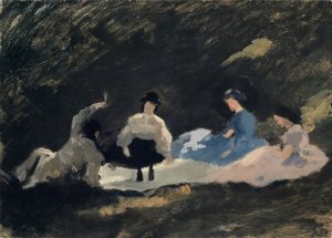 Breakfast at the Border of a Wood by Frank Buchser Oil Painting