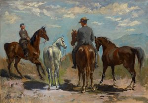 Horses and Riders by Frank Buchser Oil Painting