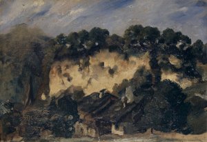 Houses by a Quarry by Frank Buchser Oil Painting