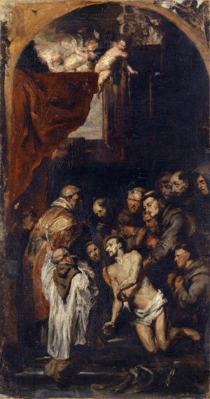 Last Communion of Saint Francis by Frank Buchser Oil Painting