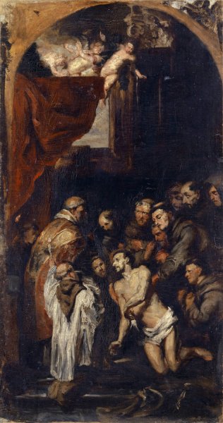 Last Communion of Saint Francis by Frank Buchser - Hand-Painted Oil Painting Reproduction