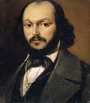 Portrait of a Bearded Man by Frank Buchser Oil Painting