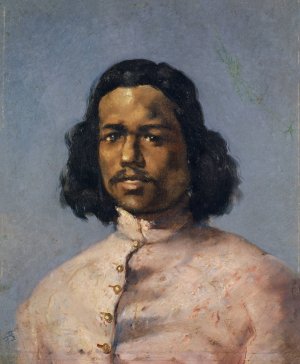 Portrait of a Mulatto by Frank Buchser Oil Painting