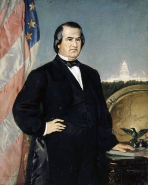 Portrait of the American President Andrew Johnson by Frank Buchser Oil Painting