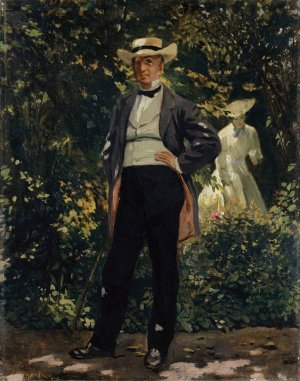 Portrait of the American Secretary of State William H. Seward in the Garden by Frank Buchser Oil Painting
