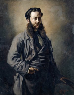 Portrait on an Unknown Englishman by Frank Buchser Oil Painting