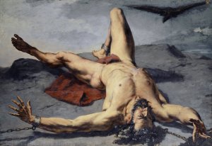 Prometheus Forged on a Rock by Frank Buchser Oil Painting