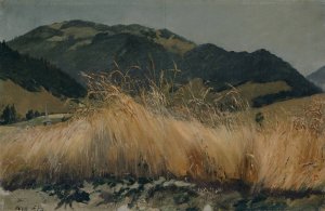 Rye field in the Jura by Frank Buchser Oil Painting