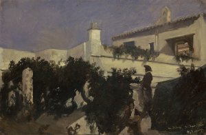 Spanish Villa in Medina Sidonia by Frank Buchser Oil Painting