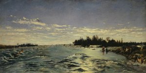 The Rapids of Saint Marys River by Frank Buchser Oil Painting