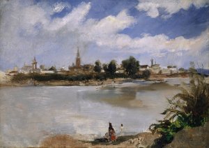 View of Seville Across the Guadalquivir by Frank Buchser Oil Painting